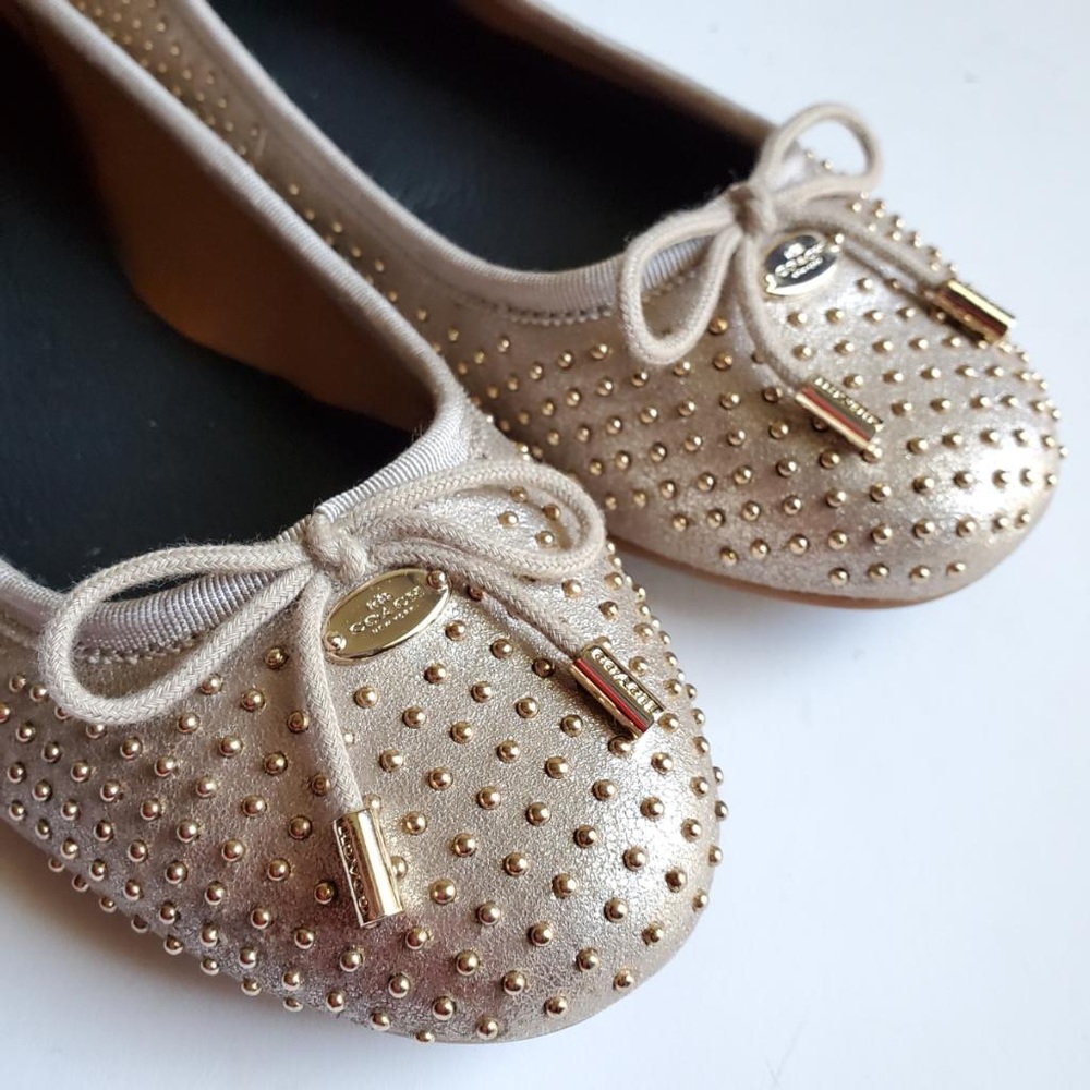 Coach Lara Studded Flats - EUC